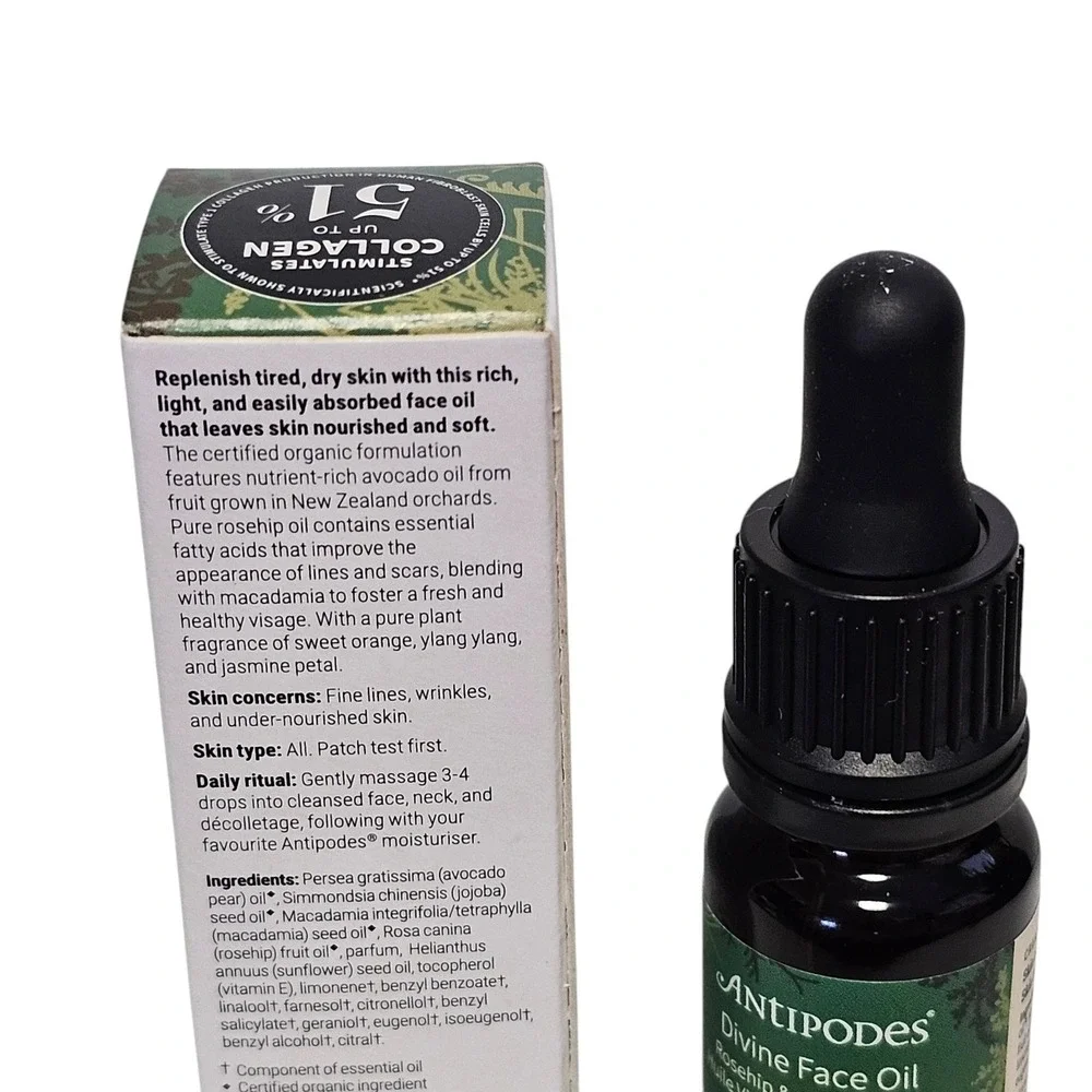 Antipodes Divine Rosehip & Avocado Oil Face Oil 0.33 fl.oz. 10 ml. Travel Size